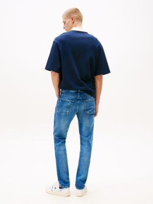 blau scanton slim jeans im used look für herren - tommy jeans