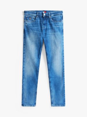 blau scanton slim jeans im used look für herren - tommy jeans