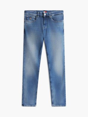 jean slim scanton usé bleu pour hommes tommy jeans