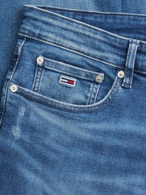 jean slim scanton usé bleu pour hommes tommy jeans
