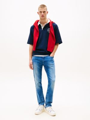 blau scanton slim jeans im used look für herren - tommy jeans