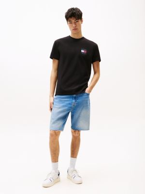 black back flag logo t-shirt for men tommy jeans