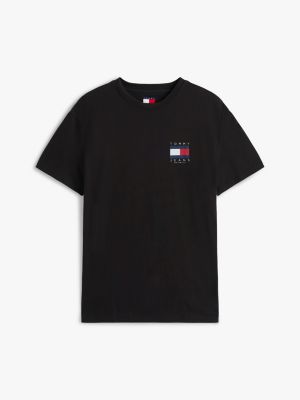 black back flag logo t-shirt for men tommy jeans