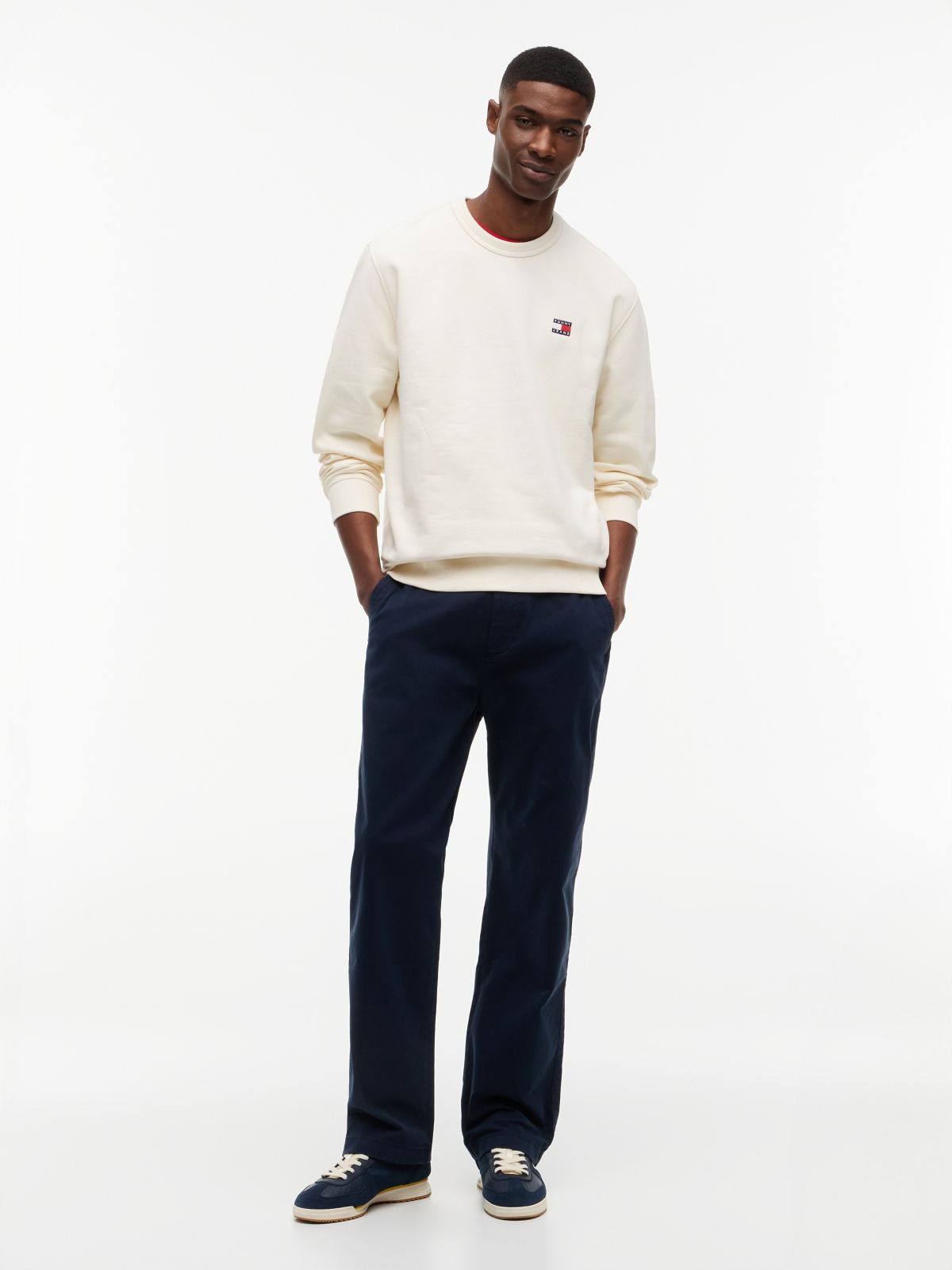 Tommy Badge Crew Neck Sweatshirt — Beige