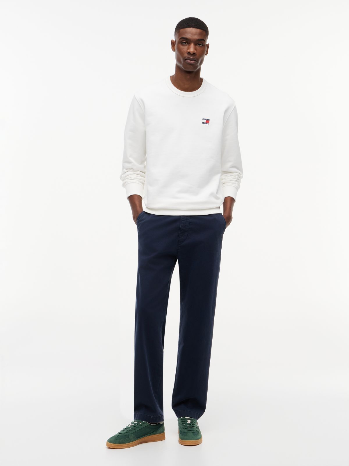 Tommy Badge Crew Neck Sweatshirt — White
