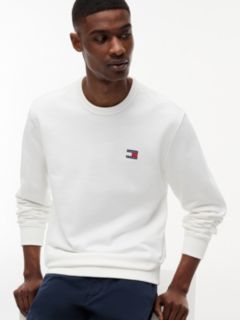 Tommy Badge Crew Neck Sweatshirt — White 3