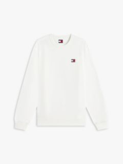 Tommy Badge Crew Neck Sweatshirt — White 5