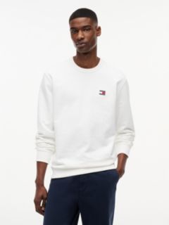 Tommy Badge Crew Neck Sweatshirt — White 1