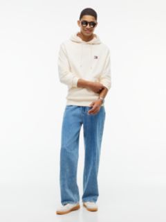 Tommy Badge Brushed Fleece Hoody — Beige 2