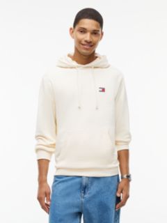Tommy Badge Brushed Fleece Hoody — Beige 1