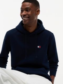 Tommy Badge Brushed Fleece Hoody — Blue 4
