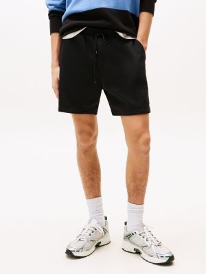 schwarz regular fit shorts mit flag-patch für herren - tommy jeans