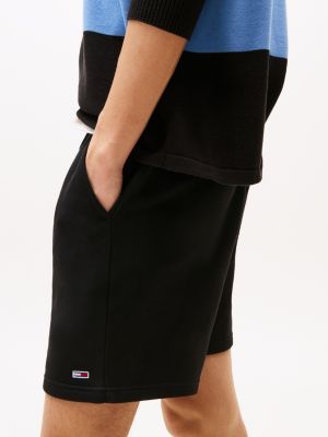 short coupe standard à écusson drapeau noir pour hommes tommy jeans