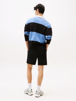 short coupe standard à écusson drapeau noir pour hommes tommy jeans