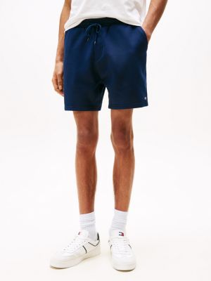 blau regular fit shorts mit flag-patch für herren - tommy jeans