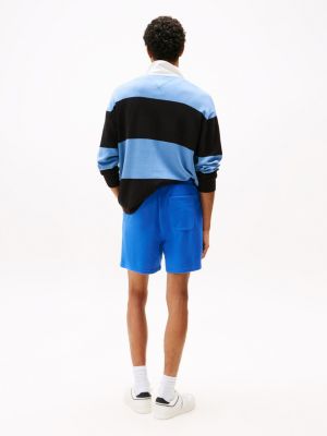 short coupe standard à écusson drapeau bleu pour hommes tommy jeans