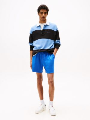 blue regular fit short met vlagpatch voor heren - tommy jeans