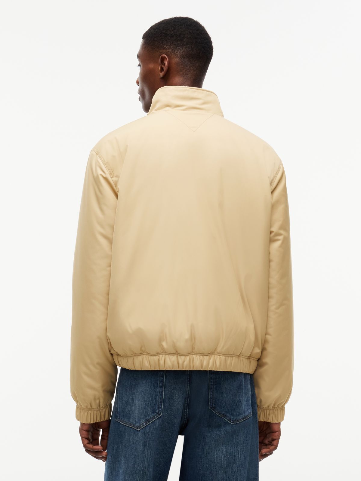 Logo Padded Zip-Thru Jacket — Beige