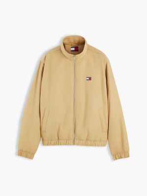 veste zippée rembourrée à logo beige pour hommes tommy jeans