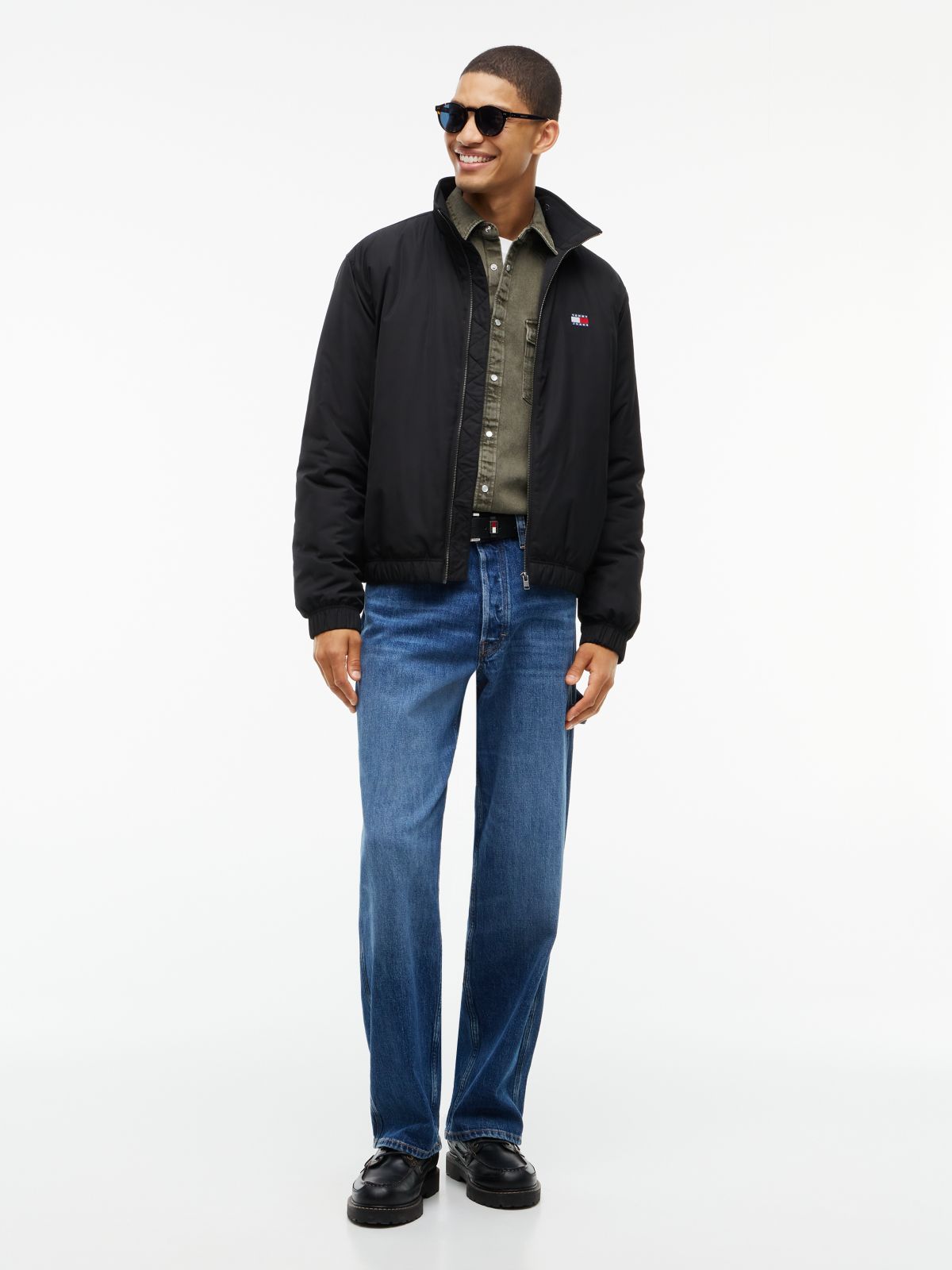 Logo Padded Zip-Thru Jacket — Black