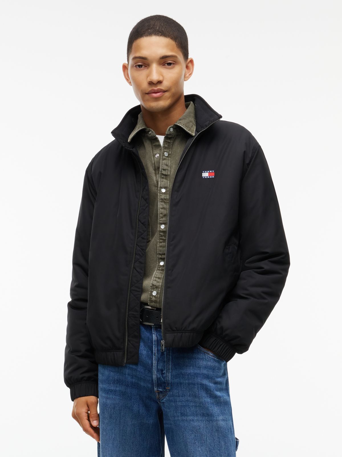 Logo Padded Zip-Thru Jacket — Black