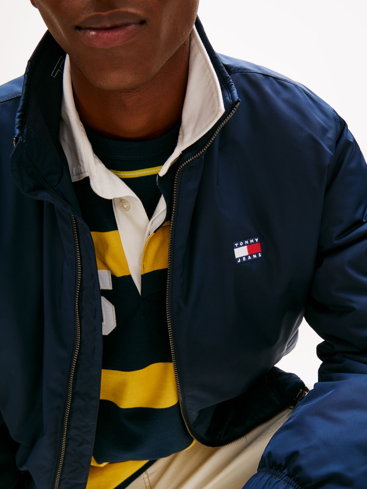 Logo Padded Zip-Thru Jacket — Blue