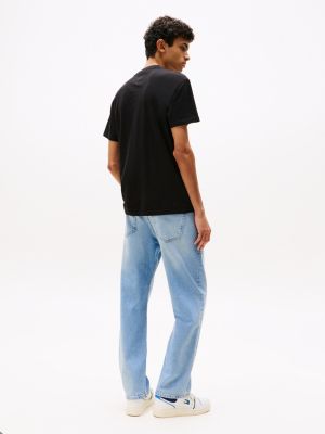 black signature logo t-shirt for men tommy jeans