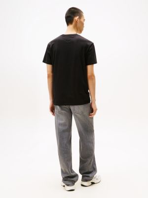 black logo crew neck t-shirt for men tommy jeans