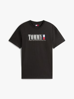 black logo crew neck t-shirt for men tommy jeans