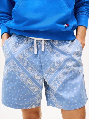 multi print loose beach shorts for men tommy jeans