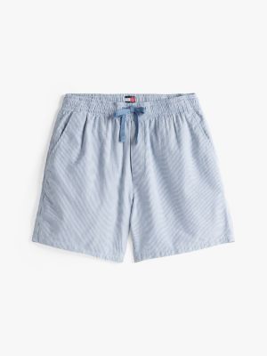 short ample rayé en seersucker bleu pour hommes tommy jeans