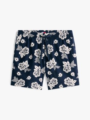 multi textured floral print loose shorts for men tommy jeans