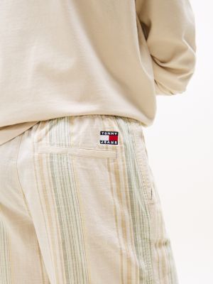 multi textured stripe loose shorts for men tommy jeans