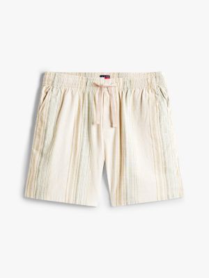 multi textured stripe loose shorts for men tommy jeans