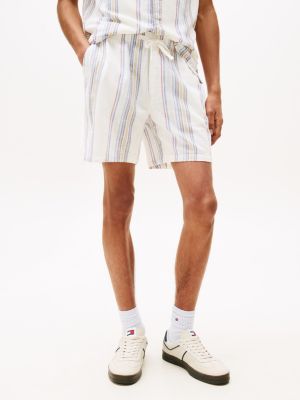 multi textured stripe loose shorts for men tommy jeans