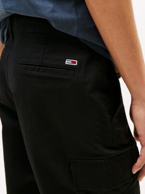 schwarz scanton slim cargo-shorts für herren - tommy jeans