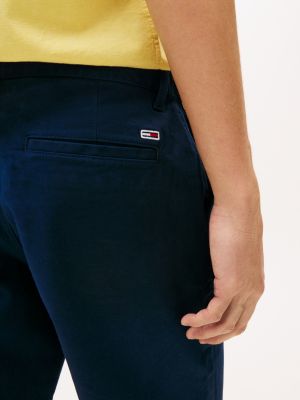 blau scanton slim fit chino-shorts für herren - tommy jeans