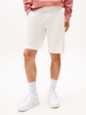 short chino slim scanton blanc pour hommes tommy jeans