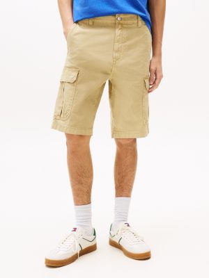 brown otis straight cargo shorts for men tommy jeans