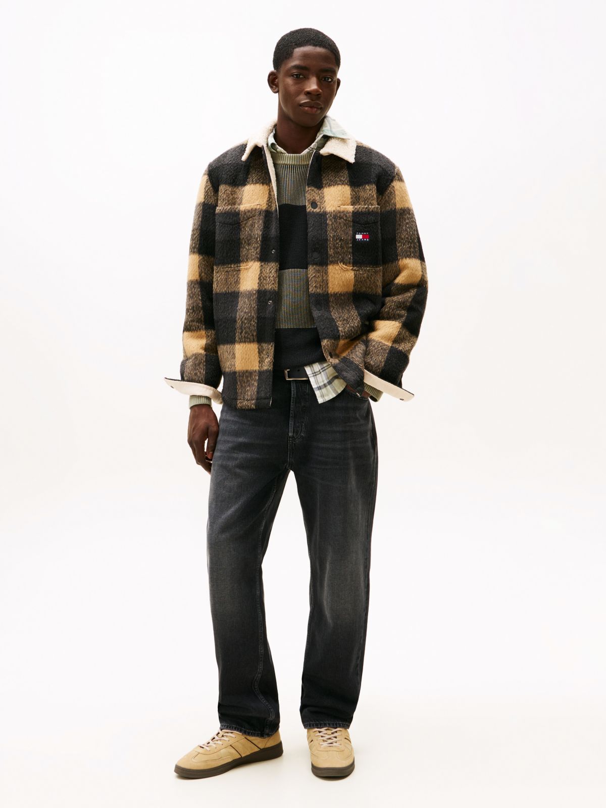 Sonny Black Stud Regular Tapered Jeans — Grey