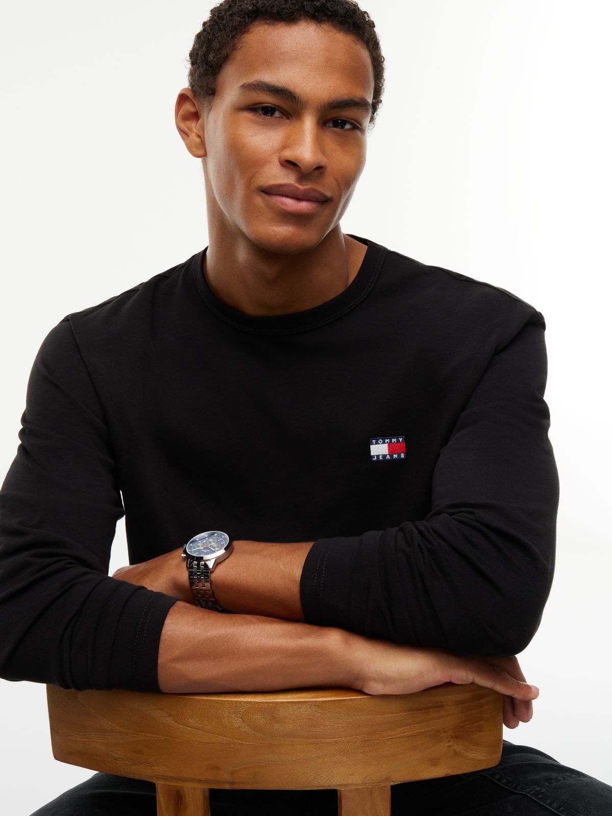 Badge Jersey Long Sleeve T-Shirt — Black