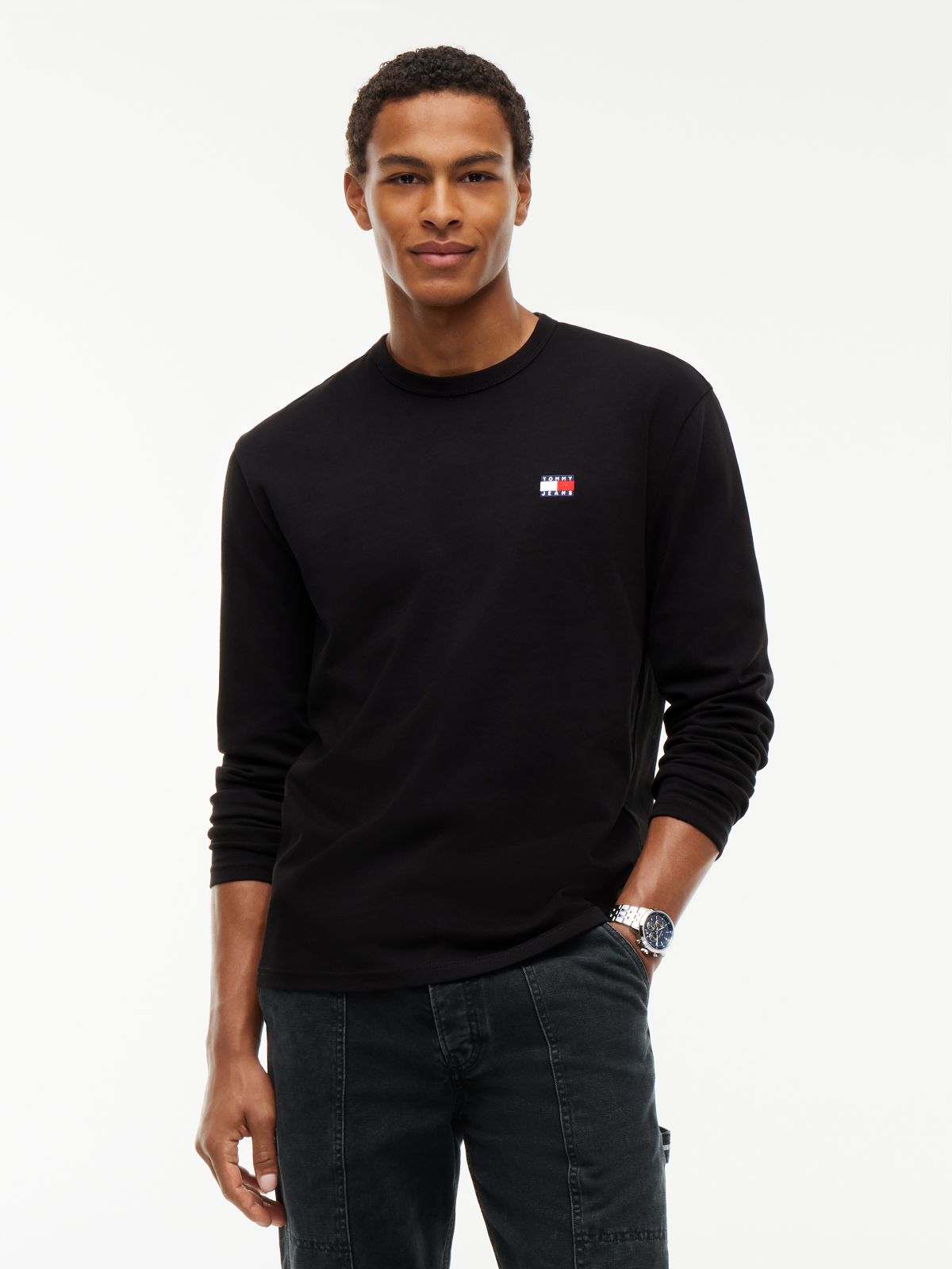 Badge Jersey Long Sleeve T-Shirt — Black