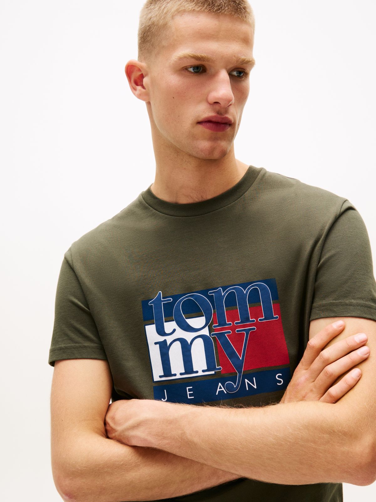 Flag Graphic Slim T-Shirt — Green