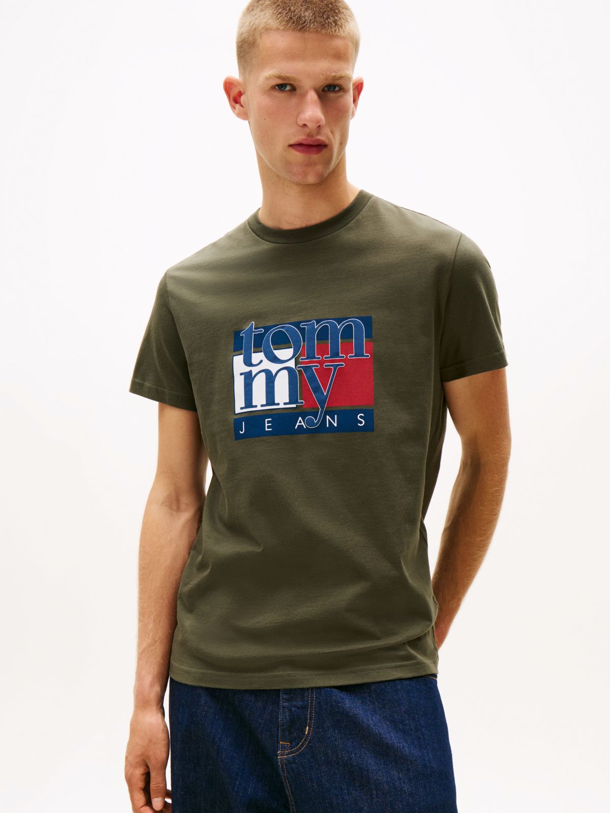 Flag Graphic Slim T-Shirt — Green