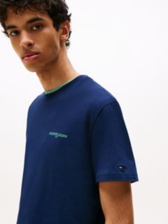 Back Graphic Crew Neck T-Shirt — Blue 2