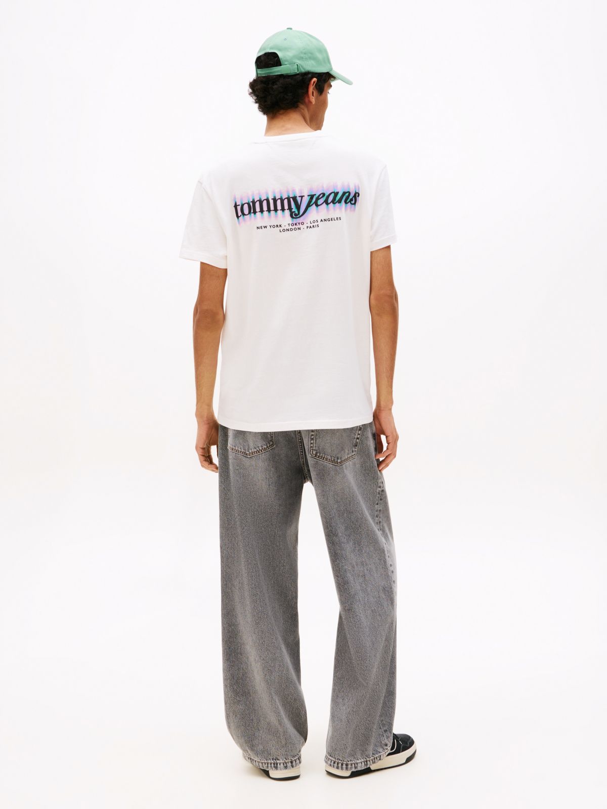Back Graphic Crew Neck T-Shirt — Beige