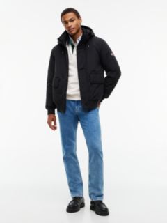 Water Resistant Padded Hooded Bomber Jacket — Black 2