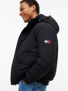 Water Resistant Padded Hooded Bomber Jacket — Black 4
