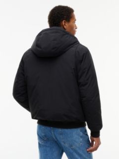 Water Resistant Padded Hooded Bomber Jacket — Black 5