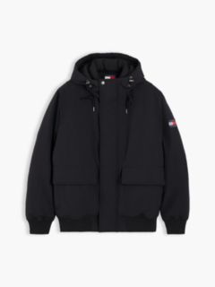 Water Resistant Padded Hooded Bomber Jacket — Black 6